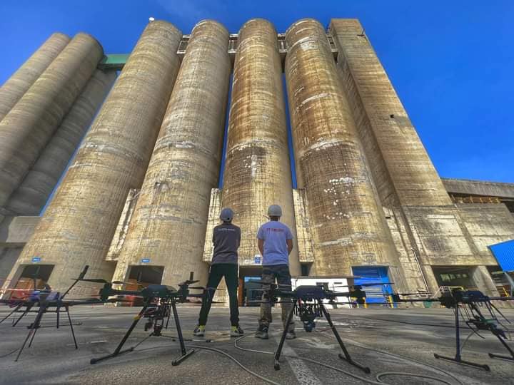 nettoyage de silos par drone