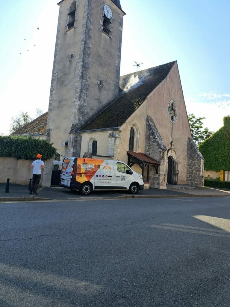 prestation de nettoyage par drone pour une église par Ty Drone