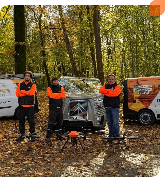 l'équipe de TY Drone, franchise de nettoyage par drone